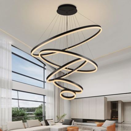 Lampadario a sospensione con filo LED dimmerabile LED/210W/230V 3000-6500K diametro 100 cm + telecomando