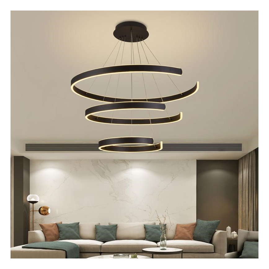 Lampadario a sospensione con filo LED dimmerabile LED/220W/230V 3000-6500K diametro 80 cm + telecomando