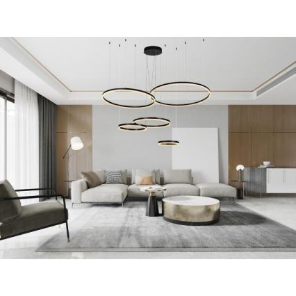 Lampadario a sospensione con filo LED dimmerabile LED/220W/230V 3000-6500K diametro 100 cm + telecomando