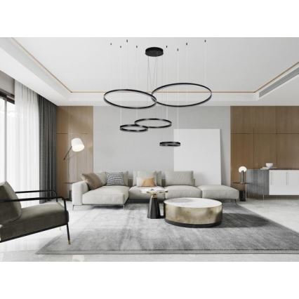 Lampadario a sospensione con filo LED dimmerabile LED/220W/230V 3000-6500K diametro 100 cm + telecomando