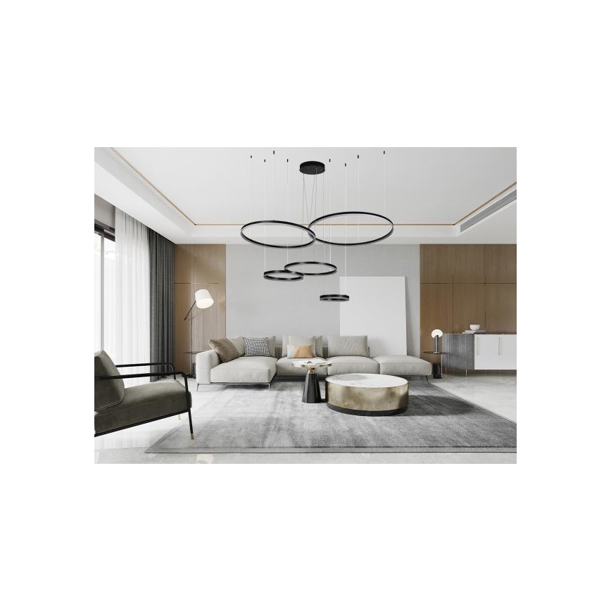 Lampadario a sospensione con filo LED dimmerabile LED/220W/230V 3000-6500K diametro 100 cm + telecomando