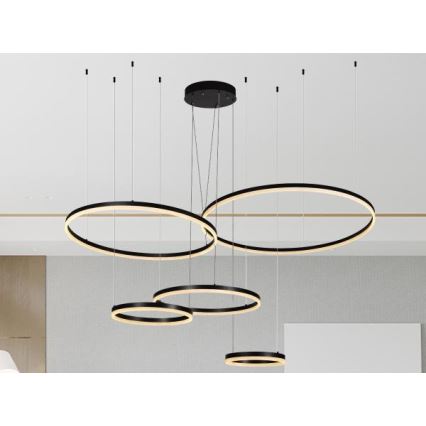 Lampadario a sospensione con filo LED dimmerabile LED/220W/230V 3000-6500K diametro 100 cm + telecomando