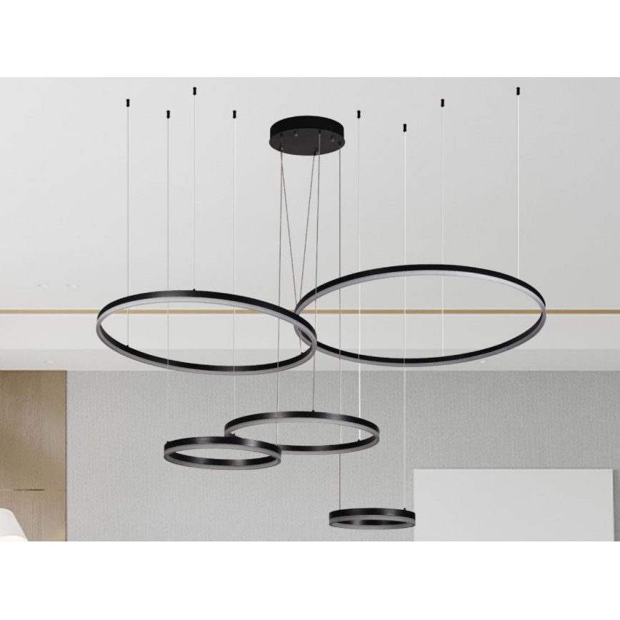 Lampadario a sospensione con filo LED dimmerabile LED/220W/230V 3000-6500K diametro 100 cm + telecomando