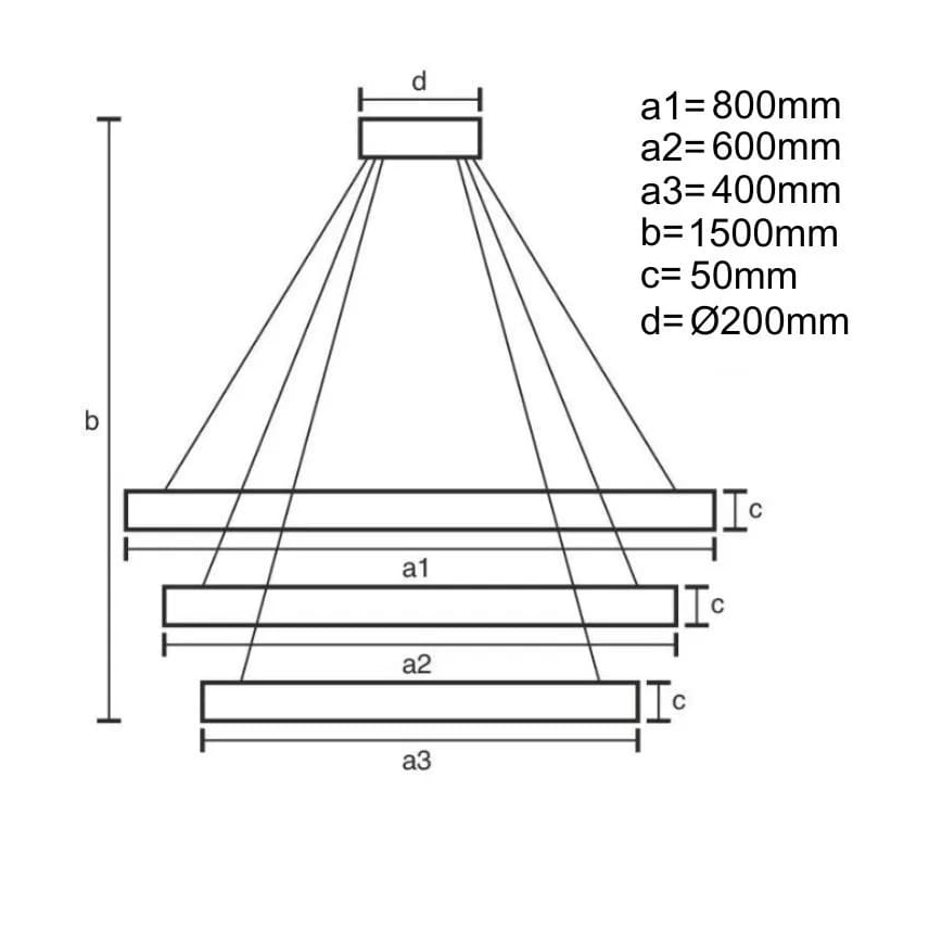 Lampadario a sospensione con filo LED dimmerabile LED/235W/230V 3000-6500K + telecomando