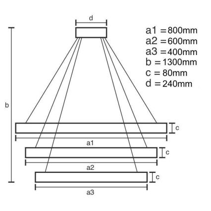 Lampadario a sospensione con filo LED dimmerabile LED/240W/230V 3000-6500K + telecomando