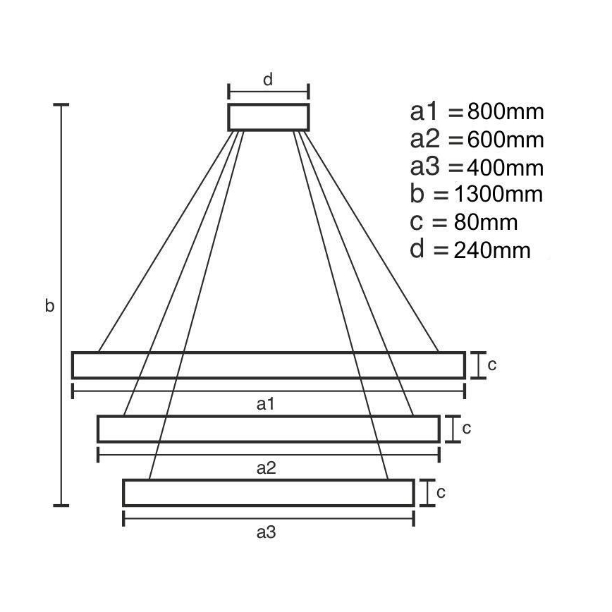 Lampadario a sospensione con filo LED dimmerabile LED/240W/230V 3000-6500K + telecomando
