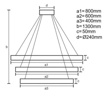 Lampadario a sospensione con filo LED dimmerabile LED/250W/230V 3000-6500K + telecomando