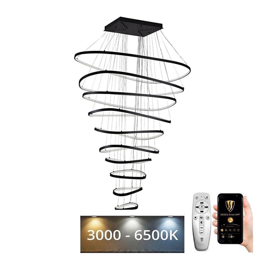 Lampadario a sospensione con filo LED dimmerabile LED/370W/230V 3000-6500K + telecomando