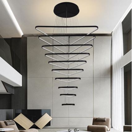 Lampadario a sospensione con filo LED dimmerabile LED/385W/230V 3000-6500K diametro 100 cm + telecomando
