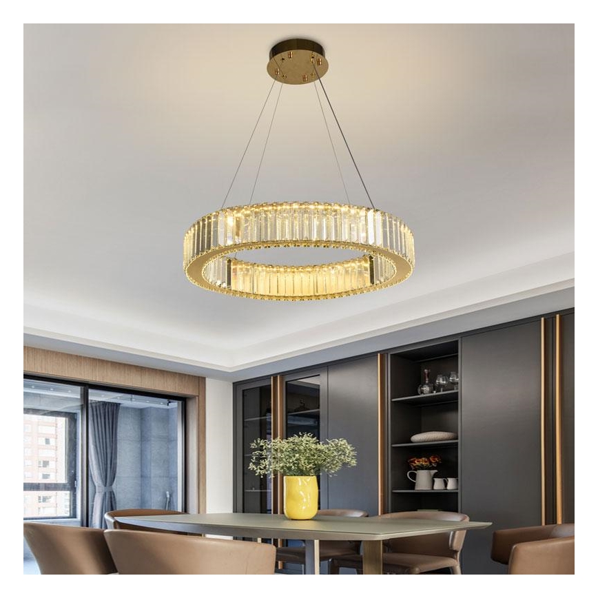 LED Dimmerabile cristallo lampadario su filo LED/40W/230V 3000-6500K cromo/oro + telecomando