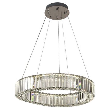 LED Lampadario di cristallo dimmerabile a filo LED/40W/230V 3000-6500K cromo lucido + telecomando