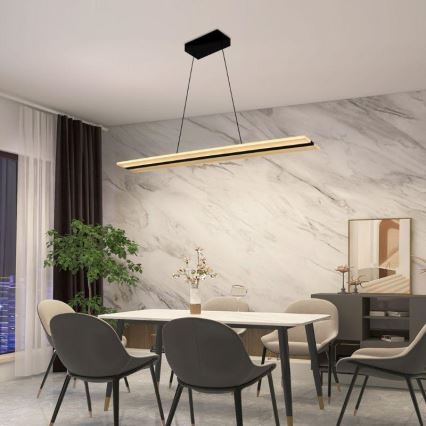 Lampadario a sospensione con filo LED dimmerabile LED/40W/230V 3000-6500K nero + telecomando