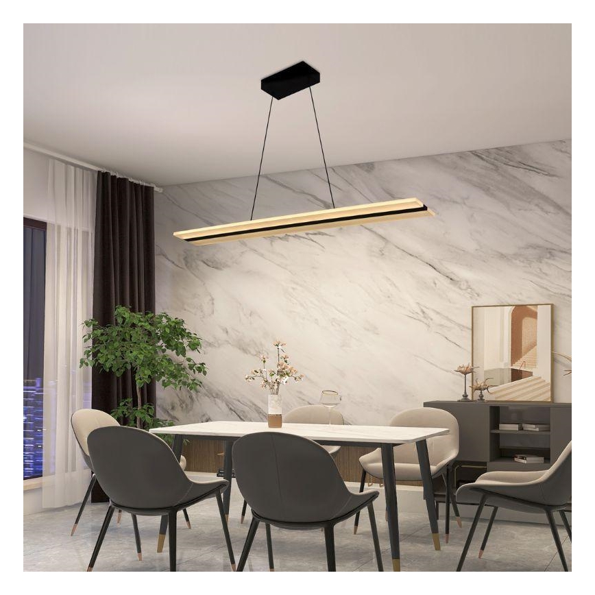 Lampadario a sospensione con filo LED dimmerabile LED/40W/230V 3000-6500K nero + telecomando