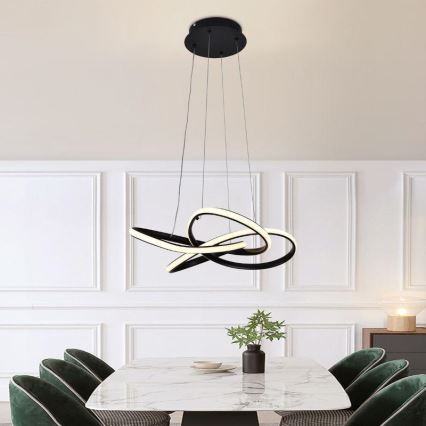 Lampadario a sospensione con filo LED dimmerabile LED/40W/230V 3000-6500K diametro 48 cm nero + telecomando