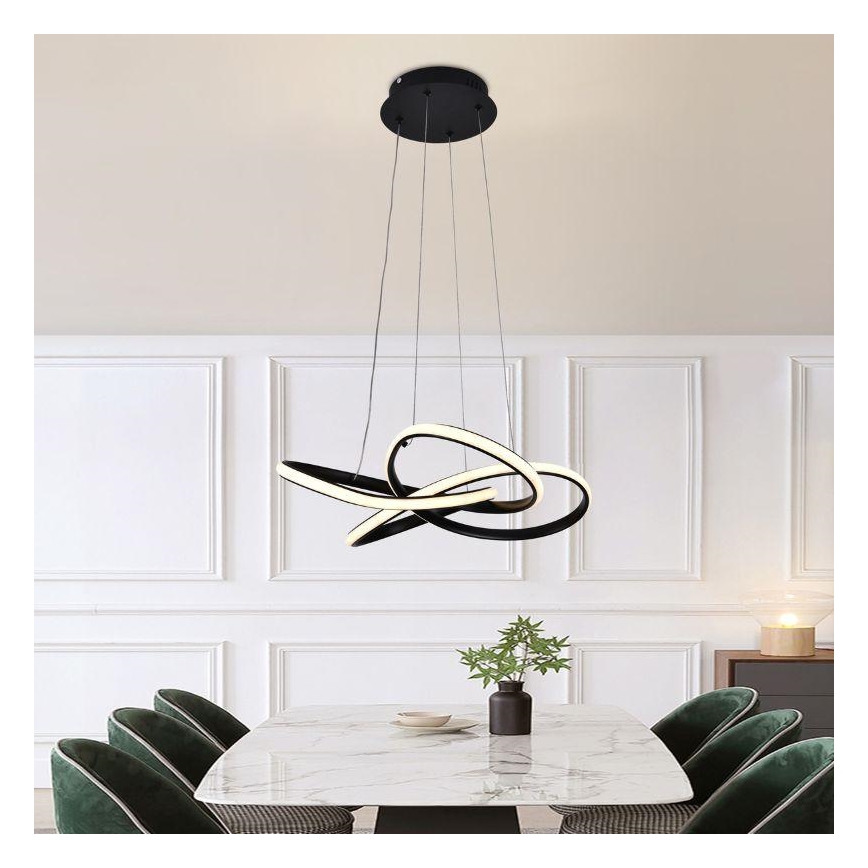 Lampadario a sospensione con filo LED dimmerabile LED/40W/230V 3000-6500K diametro 48 cm nero + telecomando