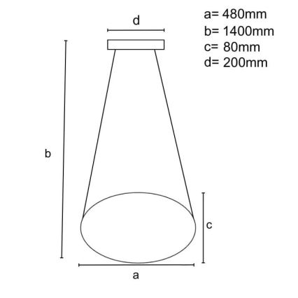 Lampadario a sospensione con filo LED dimmerabile LED/40W/230V 3000-6500K diametro 48 cm nero + telecomando