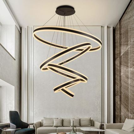 Lampadario a sospensione con filo LED dimmerabile LED/420W/230V 3000-6500K diametro 100 cm + telecomando