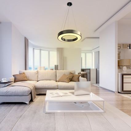 Lampadario a sospensione con filo LED dimmerabile LED/45W/230V 3000-6500K nero + telecomando