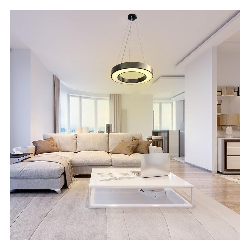 Lampadario a sospensione con filo LED dimmerabile LED/45W/230V 3000-6500K nero + telecomando