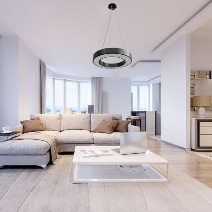 Lampadario a sospensione con filo LED dimmerabile LED/45W/230V 3000-6500K nero + telecomando