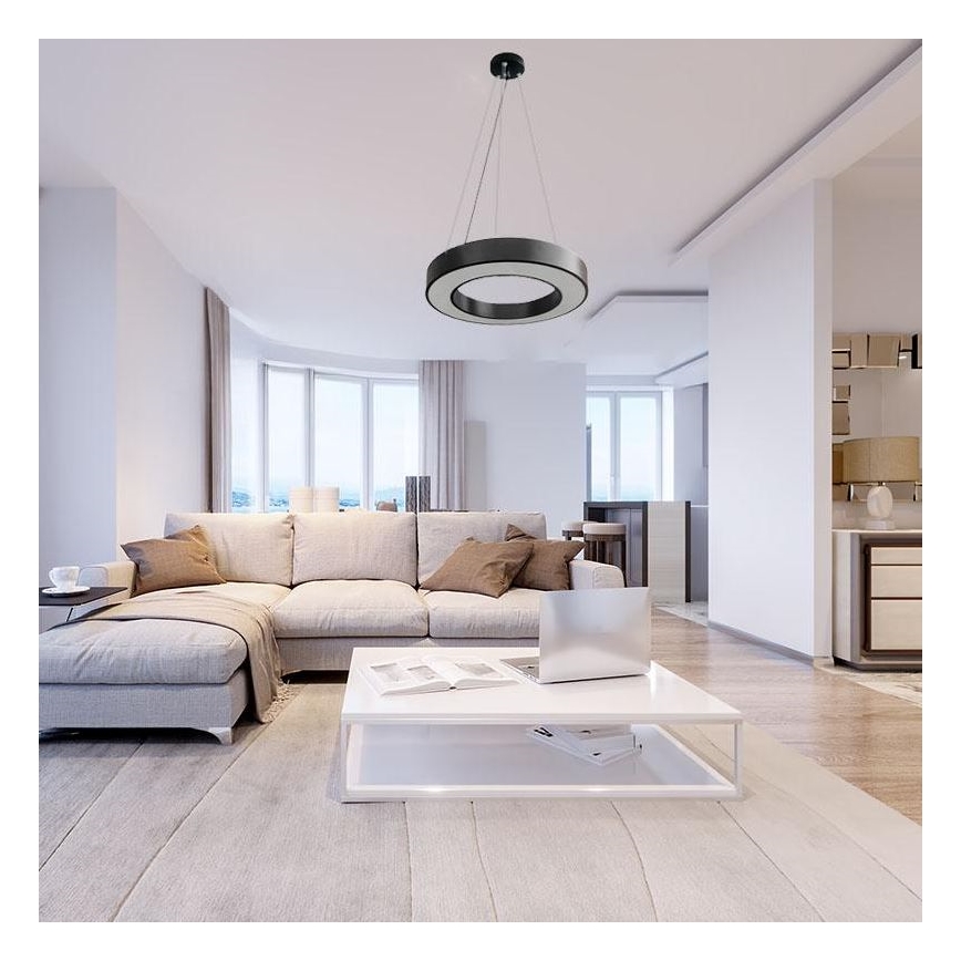 Lampadario a sospensione con filo LED dimmerabile LED/45W/230V 3000-6500K nero + telecomando