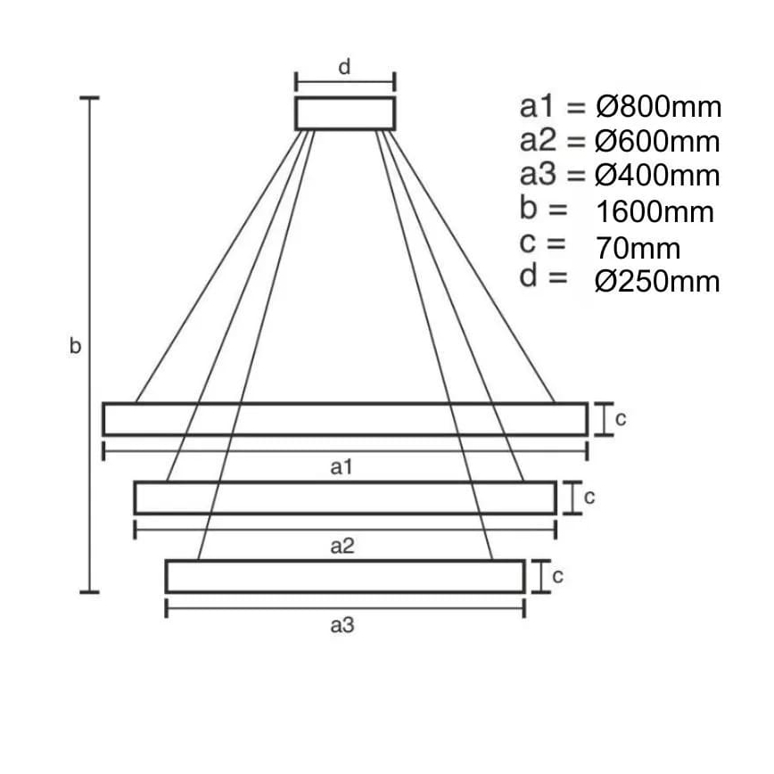 Lampadario a sospensione con filo LED dimmerabile LED/45W/230V 3000-6500K + telecomando