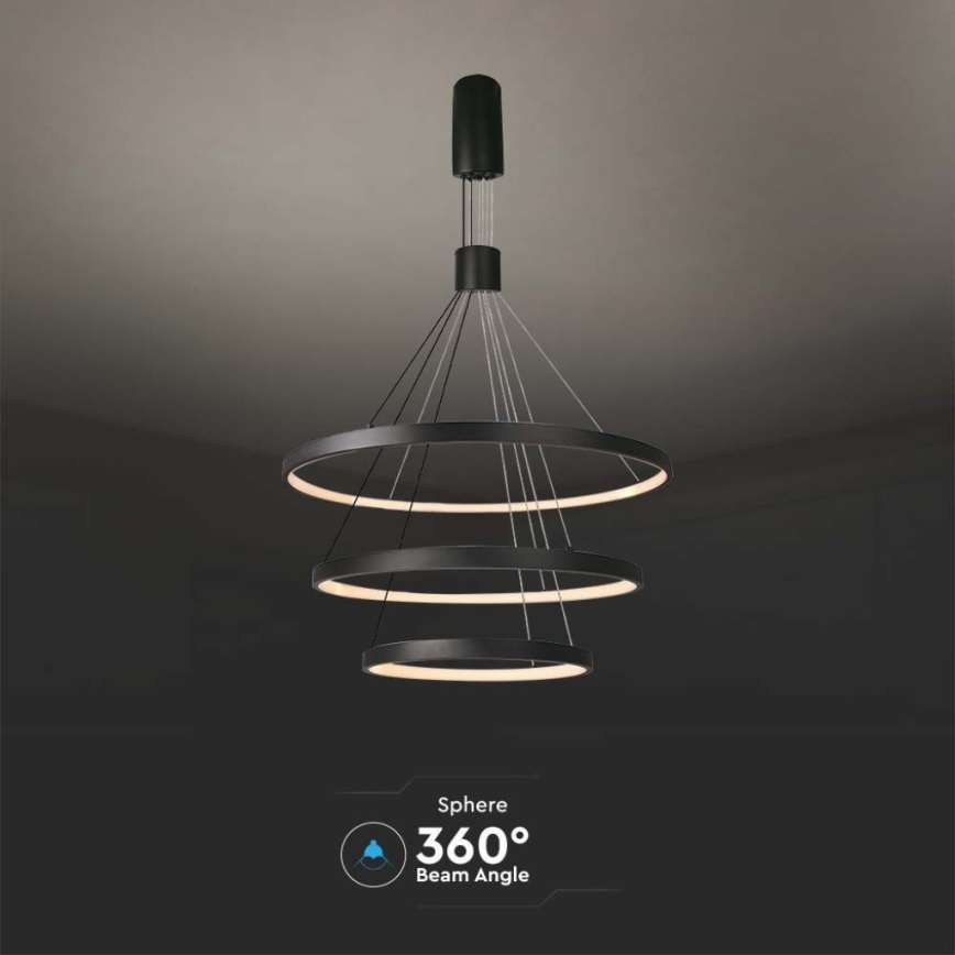 Lampadario a sospensione con filo LED dimmerabile LED/46W/230V 3000K nero