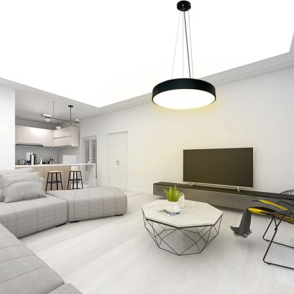 Lampadario a sospensione con filo LED dimmerabile LED/50W/230V 3000-6500K nero + telecomando