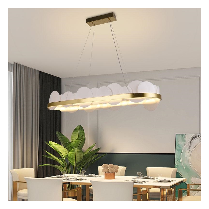 Lampadario a sospensione con filo LED dimmerabile LED/50W/230V 3000-6500K oro + telecomando
