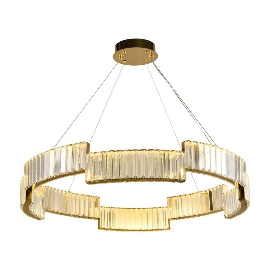 LED Dimmerabile cristallo lampadario su filo LED/60W/230V 3000-6500K oro + telecomando