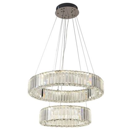LED Lampadario di cristallo dimmerabile a filo LED/65W/230V 3000-6500K cromo lucido + telecomando