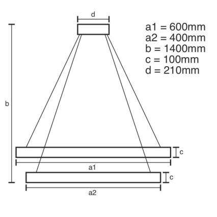 LED Dimmerabile cristallo lampadario su filo LED/65W/230V 3000-6500K cromo + telecomando