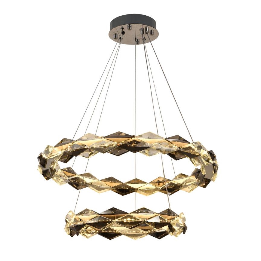 LED Lampadario di cristallo dimmerabile a filo LED/65W/230V 3000-6500K cromo lucido + telecomando