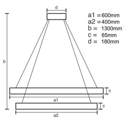 LED Dimmerabile cristallo lampadario su filo LED/65W/230V 3000-6500K cromo + telecomando