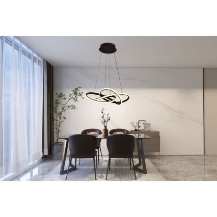 Lampadario a sospensione con filo LED dimmerabile LED/65W/230V 3000-6500K marrone + telecomando