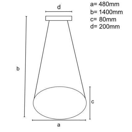 Lampadario a sospensione con filo LED dimmerabile LED/65W/230V 3000-6500K oro + telecomando