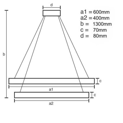 LED Dimmerabile cristallo lampadario su filo LED/65W/230V 3000-6500K + telecomando