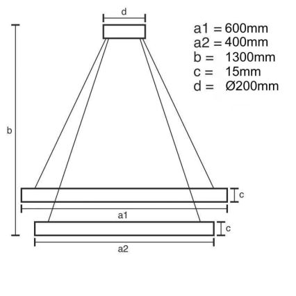 Lampadario a sospensione con filo LED dimmerabile LED/65W/230V 3000-6500K + telecomando