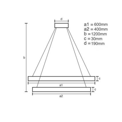 Lampadario a sospensione con filo LED dimmerabile LED/65W/230V 3000-6500K + telecomando