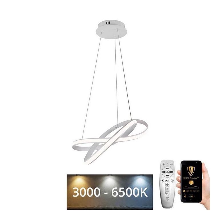 Lampadario a sospensione con filo LED dimmerabile LED/70W/230V 3000-6500K bianco + telecomando