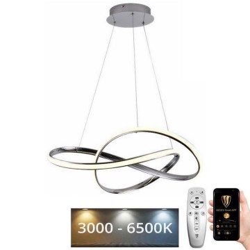 Lampadario a sospensione con filo LED dimmerabile LED/70W/230V 3000-6500K cromo lucido + telecomando