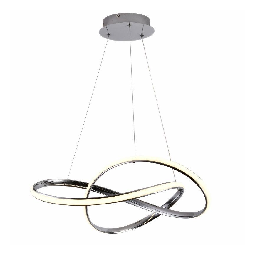 Lampadario a sospensione con filo LED dimmerabile LED/70W/230V 3000-6500K diametro 60 cm cromo lucido + telecomando