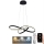 Lampadario a sospensione con filo LED dimmerabile LED/70W/230V 3000-6500K diametro 60 cm nero + telecomando