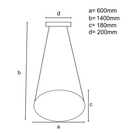 Lampadario a sospensione con filo LED dimmerabile LED/70W/230V 3000-6500K diametro 60 cm nero + telecomando