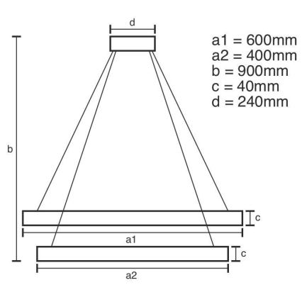 Lampadario a sospensione con filo LED dimmerabile LED/70W/230V 3000-6500K diametro 60 cm + telecomando