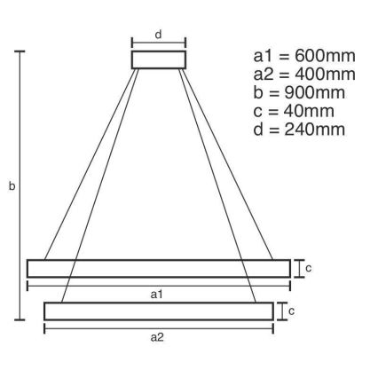 Lampadario a sospensione con filo LED dimmerabile LED/70W/230V 3000-6500K + telecomando