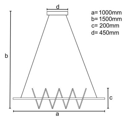 Lampadario a sospensione con filo LED dimmerabile LED/70W/230V 3000-6500K + telecomando