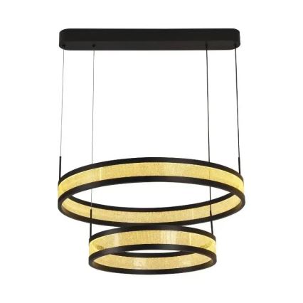 Lampadario a sospensione con filo LED dimmerabile LED/70W/230V 3000-6500K diametro 60 cm nero + telecomando