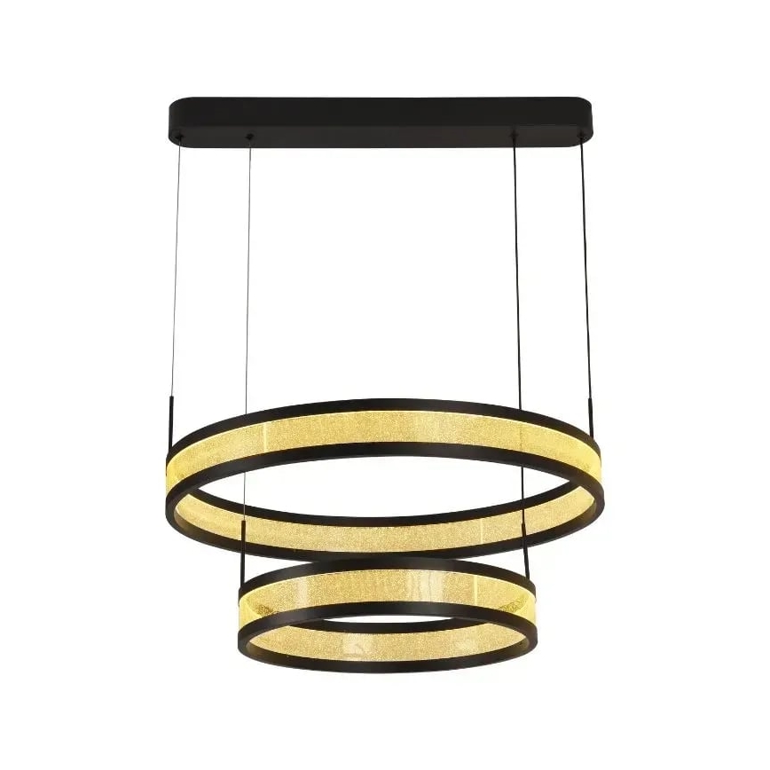 Lampadario a sospensione con filo LED dimmerabile LED/70W/230V 3000-6500K diametro 60 cm nero + telecomando
