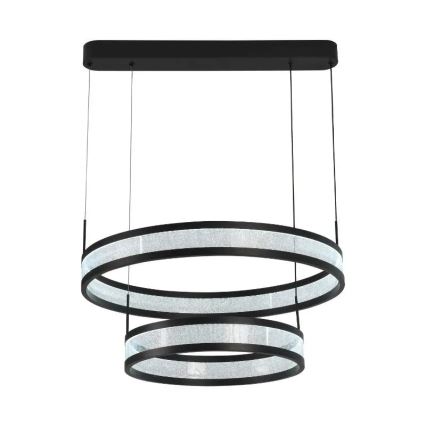 Lampadario a sospensione con filo LED dimmerabile LED/70W/230V 3000-6500K diametro 60 cm nero + telecomando